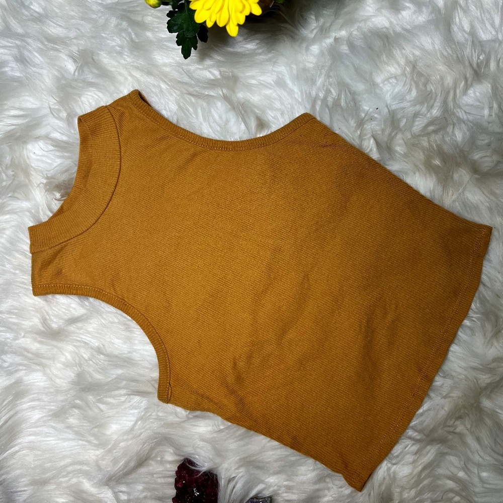 Bozzolo | Mustard Yellow | Sleeveless Crop Top